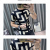 Luxury Men Autumn Knitted Tshirt 2024 Korean O-neck Short Sleeve Top Tees Streetwear Male Social Club Slim Fit Casual T-Shirt
