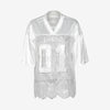 Letter Print T-Shirts Top Women 2025 Spring Summer V-Neck See Through Backless Loose Short Sleeve Y2K Sexy Trend Streetwear Tops