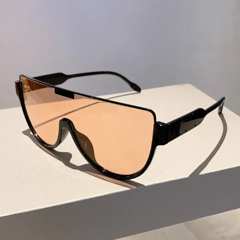 Vintage Halbrunde Sonnenbrille Damen Mode Monoblock Outdoor Brille Shades Trend 2023 Neues Design UV400 Brillen