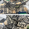 2023 Europäische Station Winter Neue Daunenjacke Damen Warm Mode Kurze Farb-Patchwork Graffiti dicke Weiße Entendaunenjacke