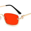 Halbrahmen Eckige Sonnenbrille für Damen Luxusmarke Kleine Metall Retro Rechteckige Schwarze Sonnenbrille Damen Mode Brille