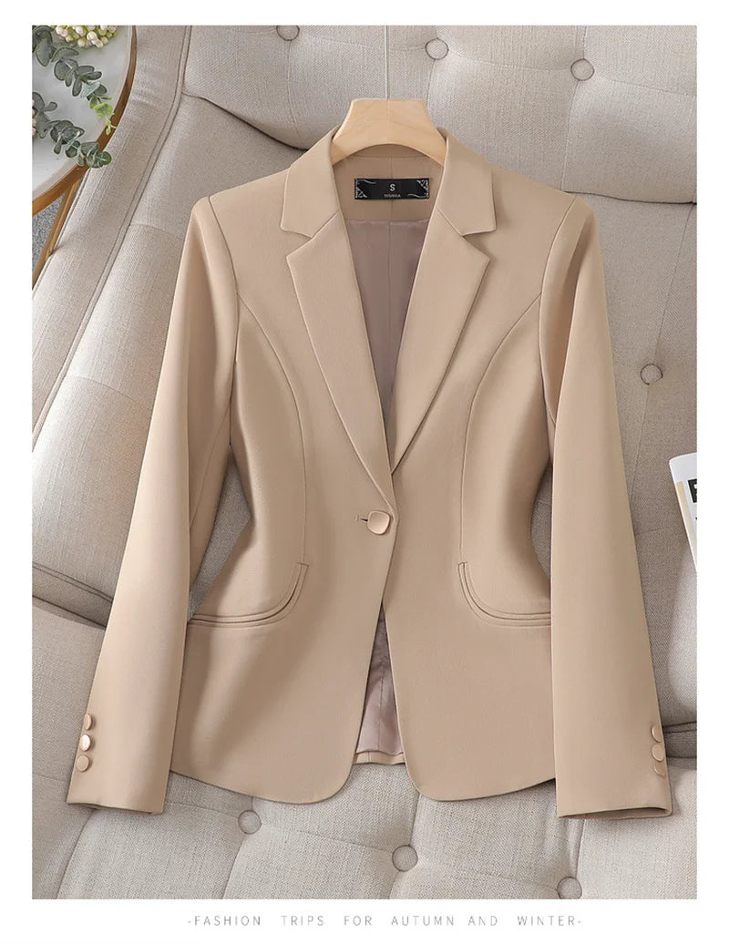 Spring Autumn Blazers New Small Suit Jacket Women Fashion Jacket High-Quality Professional Suit Ladies Blazers Female Outerwear