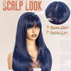 Light Brown Short Bob Layered Lace Front Wig With Bangs Straight Lace Frontal Wig 13x4 Glueless Synthetic Heat Resistant Cosplay