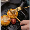 24Pcs Stainless Steel Dinnerware Set Black Gold Cutlery Spoon Fork Knife Western Cutleri Silverware Flatware Tableware Supplies