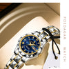 POEDAGAR Luxuriöse Damen-Kleideruhr, leuchtend, wasserdicht, Wochen- und Datumsanzeige, Damenarmbanduhr, Edelstahl-Damenquarzuhr reloj+box