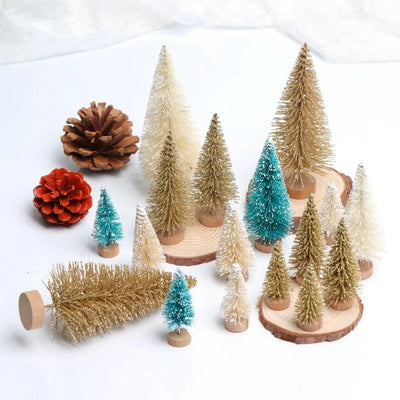 8 Stück Weihnachts-Minibäume, verschiedene Größen, künstliche Glitzerbäume für Weihnachtsdekoration, Ornamente, Noel Party Desktop Dekorationen