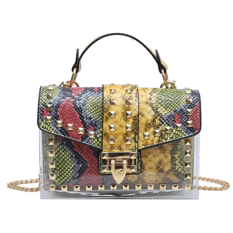 Marke Frauen Nieten Graffiti Umhängetaschen Mode Schultertasche für Damen Weibliche Luxus Designer Handtaschen 2023 Hohe Qualität