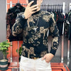 Herren-T-Shirt mit modischer Persönlichkeit, stilvoll und vielseitig, im Trend, Langarm-Herren-Base-Shirt, dicker Stil
