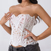 Hollow Out Corset Tops Irregular Hem Fishbone Underbust Top Slim Bandage Shapewear Bustier Korset Costumes Evening Party Corset