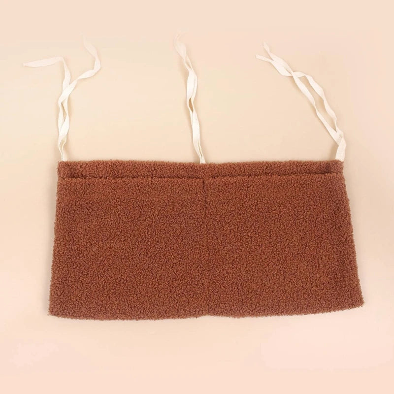 Neuer dicker Plüsch Babybett Hängetasche Tragbare Doppeltaschen Neugeborenen-Bett Spielzeug Organizer Tasche Bettkopfteil Aufbewahrungstasche