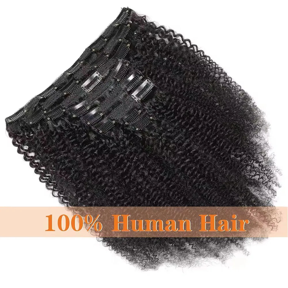 10-24 Inch Afro Curly Clip In Human Hair Extensions Afro Kinky Curly Clips Human Hair Extensions 100% Human Hair For Women