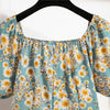 Damen Minikleider Sommer Mode Damenkleider Bedruckte Chiffonkleider mit Blumenmuster, gerafft, plissiert, kurze Puffärmel, Freizeitkleid