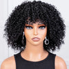 250D Braun Afro Kinky Curly Echthaarperücken mit Pony Zum Tragen Glueless Perücke Remy Brasilianische Kurze Lockige Echthaarperücke