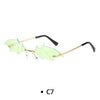Randlose Sonnenbrille Damen Luxusmarke Strass Sonnenbrille Damen Niedliche Herzform Punk Party Brille очки від сонця женские