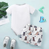 0-24 Months Toddler Baby Boy 2PCS Suit Set Cartoon Dinosaur Short Sleeve Bodysuit+ Shorts Fashion Cute Soft Newborn Summer Wear