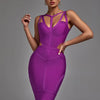 Lila Bandagenkleid 2022 Neues Damen-Bodycon-Kleid Elegant Sexy Neckholder-Abendclub-Partykleid Hochwertige Sommer-Outfits