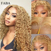 FABA Glueless Wigs Echthaar #27 Farbe Honigblond Deep Wave Echthaarperücke 13x4 Lace Front Perücken mit Babyhaar 180% Dichte