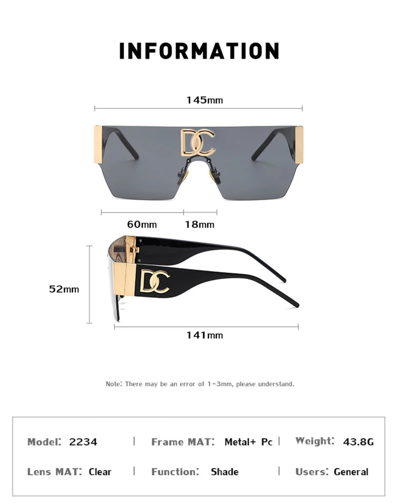 Neue 2024 Luxus Designer Square Sonnenbrillen Frauen Mode Trendy Punk Sonnenbrille Damen Farbverlauf Shades Brillen Oculos UV400