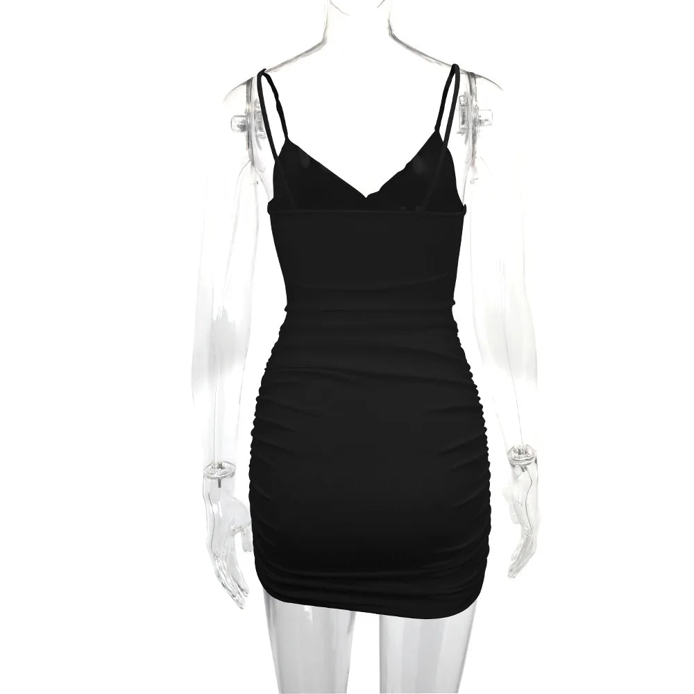 Women Sexy Cutout Bodycon Dress Euro Style Cross Back Straps Hollow Out Nightclub Party Evening Outfit Slim Fit Stretchy Dress