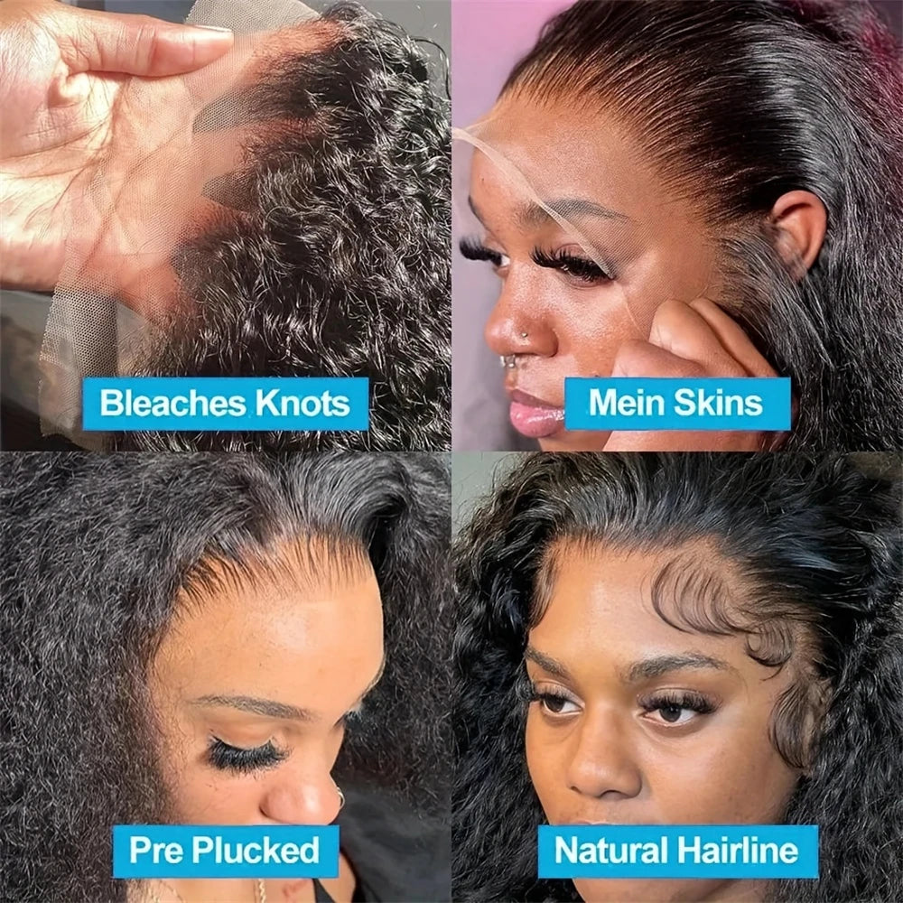 30 Inch 13x4 Kinky Curly Lace Front Wigs Human Hair Pre Plucked 13x6 Transparent Lace Jerry Curly Wig For Women With Baby Hair