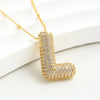 Vintage Edelstahl Golden Buchstaben Anhänger A-Z Alphabet Anfangsbuchstabe Halskette für Frauen Panzerkette Kragen Schmuck Geschenk