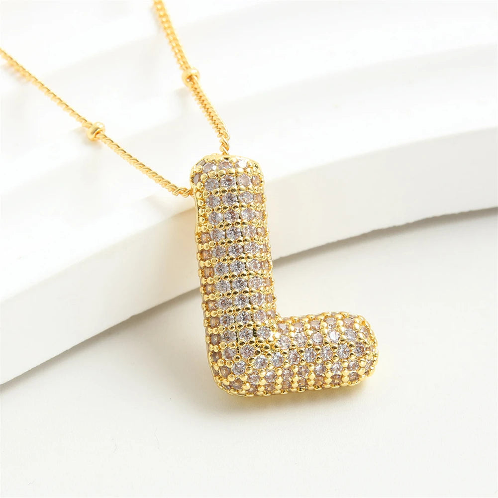 Vintage Edelstahl Golden Buchstaben Anhänger A-Z Alphabet Anfangsbuchstabe Halskette für Frauen Panzerkette Kragen Schmuck Geschenk