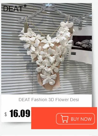 DEAT Fashion New Items Three-dimensional Flower Decoration Chest Pad Camisole For Women Fishbone Waist Sling Vest 11A04201