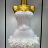 Women Sexy Strapless Flower Prom Gown Mini Dress Celebrity Red Carpet Fashion Evening Party Celebrate Birthday Club Dresses