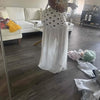 Sexy Polka Dot See through Beach Dress with Neck Hanging Long Polyester Blend Fabric Swimwear Cover up Irregular Hemline