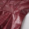Luxuriöses trägerloses Leder-Kurzkleid Damen ärmellos rückenfrei Sexy Krokodilleder-Muster Partykleider 2025 Abend Rot Braun