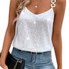 Women Glitter Loose Camisole Tops Sleeveless V Neck Vest Casual Elegant Tank Tops Female Summer Shirts