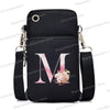 Damen Kuriertasche Kleine Handtasche Umhängetasche Geldbörse für Handy Sakura 26 Alphabet-Druck Münzgeldbörse Damen Kartenhalter