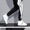 Autumn Men's Wide Loose Casual Pants Mens Patchwork Nine-point Sports  Elastic Rope Breathable Tie-foot Trousers