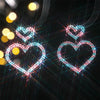 FYUAN Pink Black Heart Rhinestone Drop Earrings for Women Geometric Crystal Dangle Earrings Party Jewelry