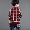 2023 Autumn Winter England Style New Kids boy Plaid Sweater Coat Children Clothing Baby jacquard Cotton Boys Pullover 4-10Y