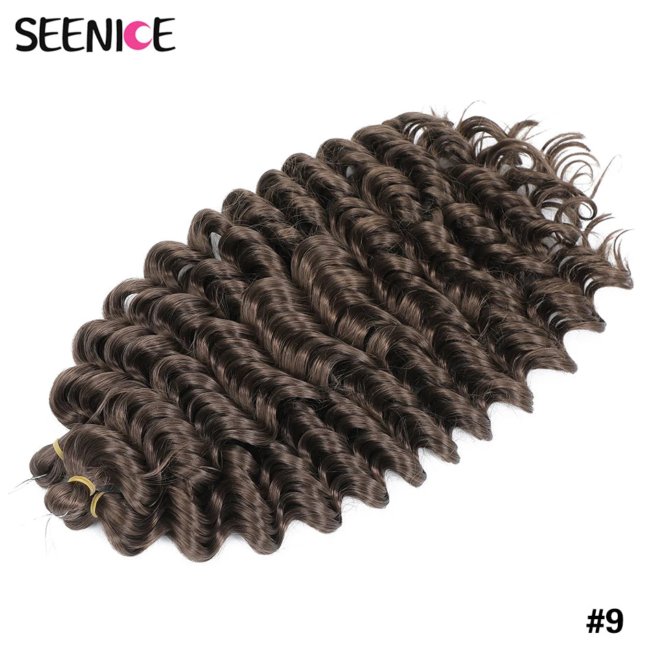 Deep Wavy Twist Synthetische Häkelhaare Afro Lockiges Haar Afrikanische Häkelzöpfe Ombre Blonde Flechthaarverlängerungen für Frauen