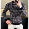 Herbst Winter Samt Strickpullover Herren Langarm Rundhalspullover Slim Fit Business Freizeit Strickwaren Tops Herrenbekleidung