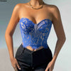 Women Floral Lace Off The Shoulder Crop Tube Top Sexy Strapless Sleeveless Bandeau Tops Y2K Going Out Night Club Party Crop Tops