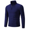New Men's Sweater Half Zipper Pullovers Winter Warm Stand Collar Turtleneck Cotton Knitted Sweater Men Solid Color Sweatwear
