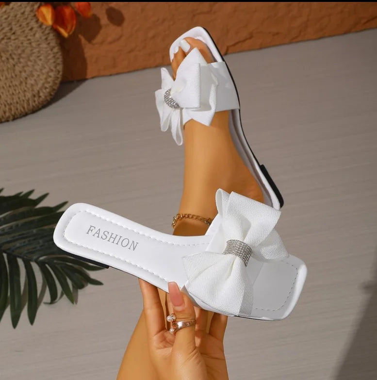 Fashion New Women'S Sandals Square Toe Flat Shoes Summer Simple Flip Flops Women'S Home Slippers Women'S Beach Shoes Casual Shoe