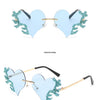 Randlose Sonnenbrille Damen Luxusmarke Strass Sonnenbrille Damen Niedliche Herzform Punk Party Brille очки від сонця женские