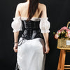 Women Abdomen Tight Corset Crops Under Bust Bustiers Breathable Mesh Waist Girdle With Bones Slimming Lace Up Bodices