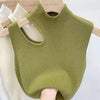 Women Knitted Tank Top Summer Fall Slim Sweater Short Sleeveless Solid Summer Sweaters Hollow Out Pullovers 2026