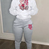 Women's Hoodies Sets Pants Suit 2 Piece Outfits 2025 New Letter Print Bear Aesthetics Sweatshirt and Sweatpants Womens Tracksuit