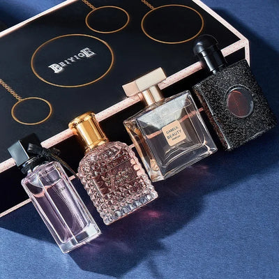 Original Parfüm Geschenkbox Parfüm Set 4PCS*25ML Langanhaltender frischer Duft Eau De Toilette Geschenk für Damen Herren Pheromon