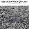 3-piece bathroom chenille floor mat, absorbent anti slip bathroom carpet, bathroom U-shaped foot mat, toilet lid, TPR anti slip