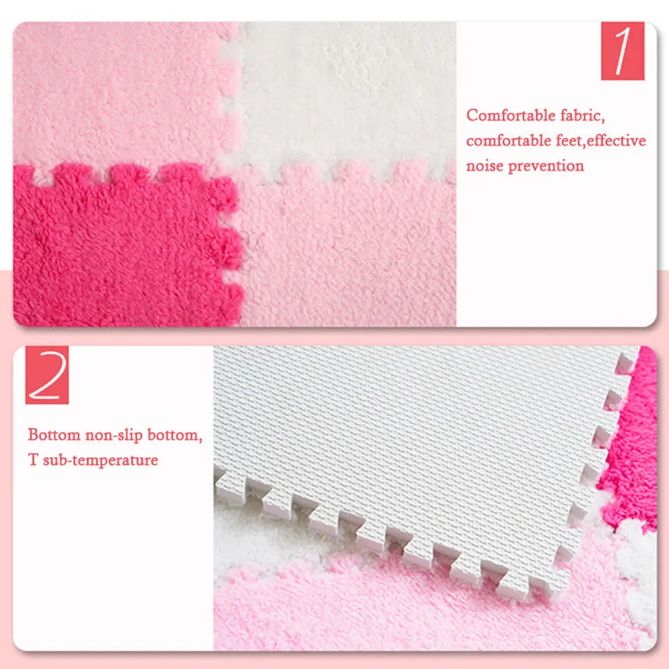 Eva-Schaumstoff-Puzzle-Teppich, weiche Plüsch-Kindermatte, Babyspielzeug, Baby-Spielmatte im Kinderzimmer, warmhaltende Spielmatte