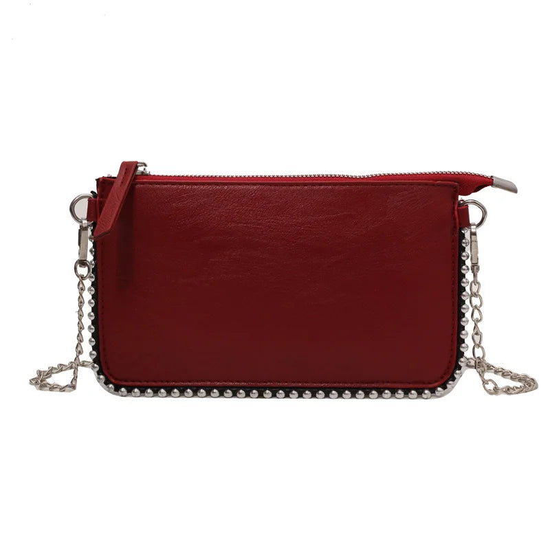Einfarbige Design-Umhängetaschen für Damen, Mode-Ketten-Handytaschen, Mode-Schulter-Kuriertasche, Sac A Main weiblich