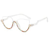 Vintage Half Frame Diamond Anti Blue Light Optical Glasses Frames Brand Designer Women Fashion Cat Eye Computer Eyeglasses