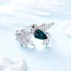 Elegant Natural Blue Stone Adjustable Hummingbird Rings for Women Glass Filled Rings Female Engagement Wedding Party Jewelry